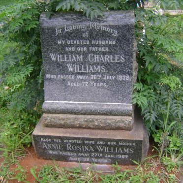 WILLIAMS William Charles -1939 &amp; Annie Rosa -1967