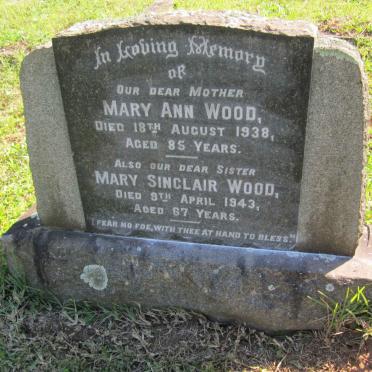 WOOD Mary Ann -1938 ::  WOOD Mary Sinclair -1943