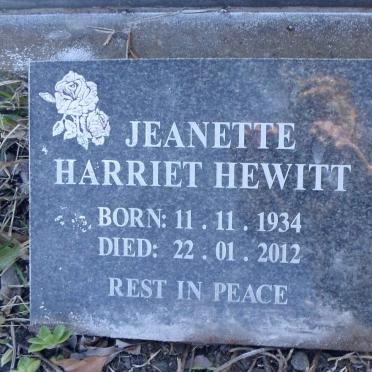HEWITT Jeanette Harriet 1934-2012