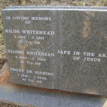 WHITEHEAD Salome 1883-1968 :: WHITEHEAD Hilda 1914-1951 :: DE SISSING Peggy 1916-2006
