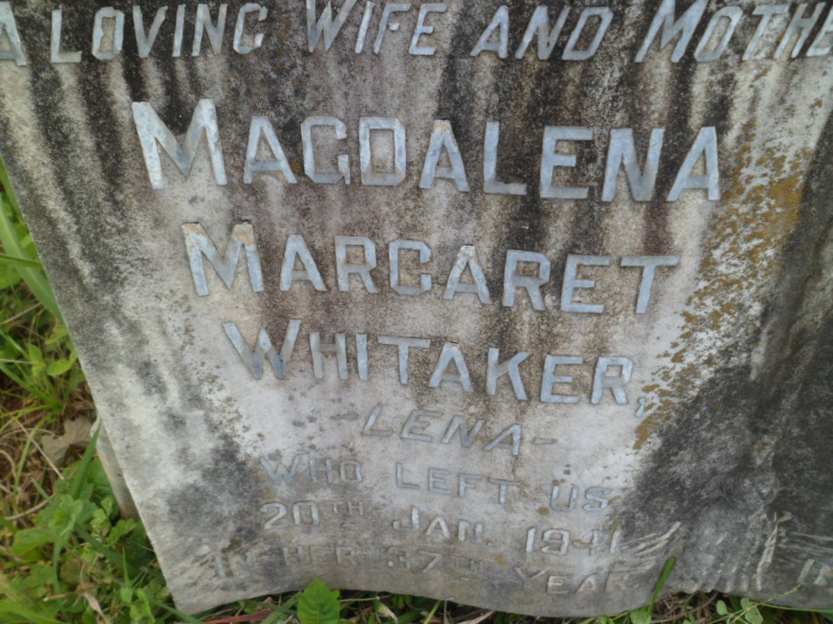WHITAKER Magdalena Margaret -1941