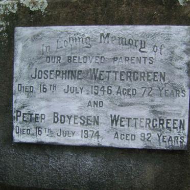 WETTERGREEN Peter Boyesen -1974 &amp; Josephine -1946