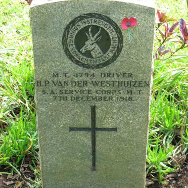 WESTHUIZEN H.P., van der -1918