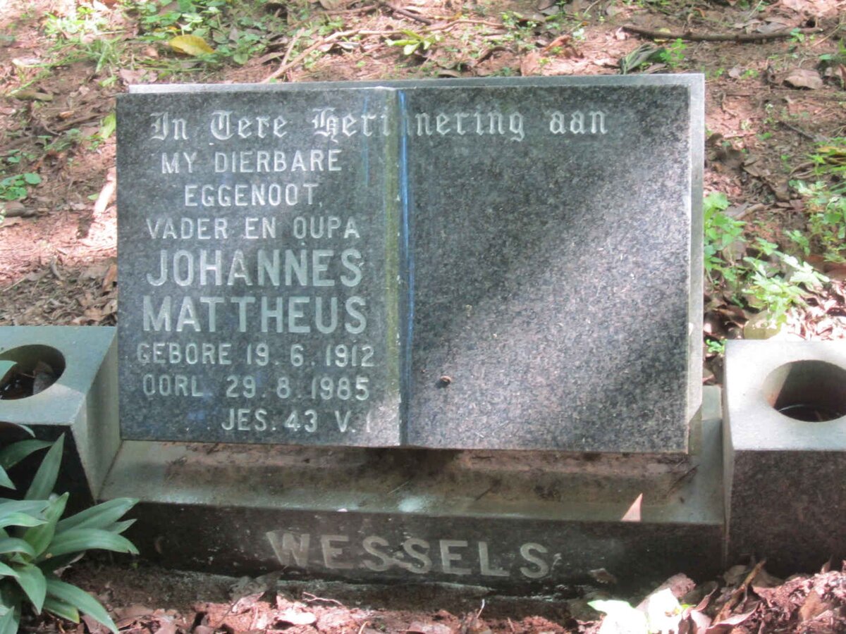 WESSELS Johannes Mattheus 1912-1985