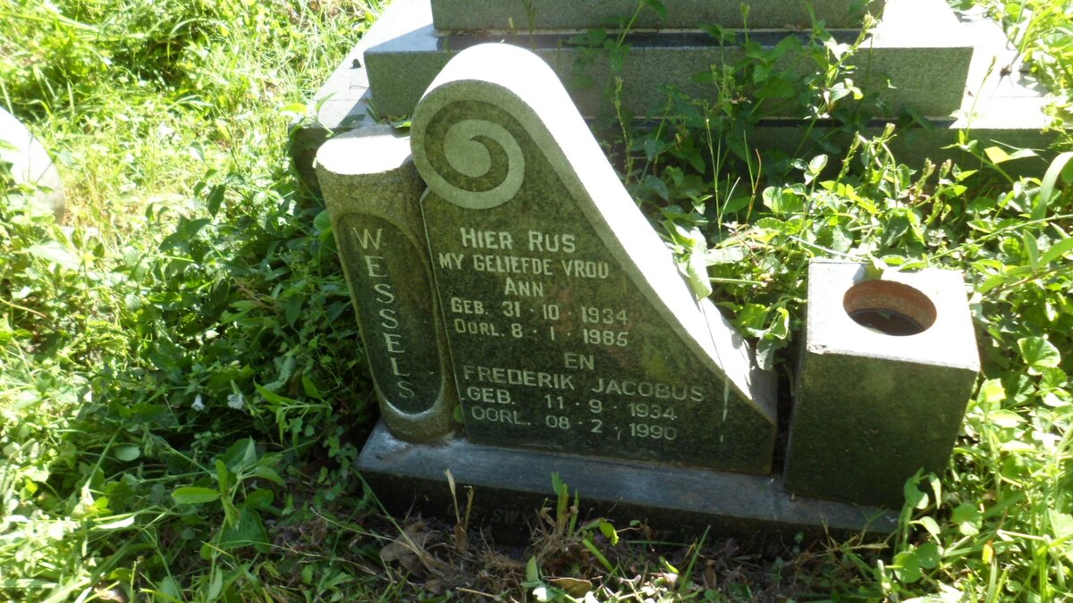 WESSELS Frederik Jacobus 1934-1990 &amp; Ann 1934-1985