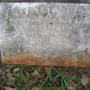WELTON Thomas George 1880-1969 &amp; Sophia Jane 1886-1955