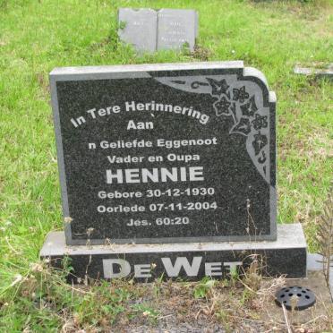 WET Hennie, de 1930-2004