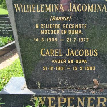 WEPENER Carel Jacobus 1901-1980 &amp; Wilhelmina Jacomina 1905-1973