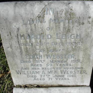 WEBSTER William A.McK. -1961 &amp; Edith -1951 :: LEIGH Harold -1933