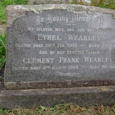 WEAKLEY Clement Frank -1964 &amp; Ethel -1957