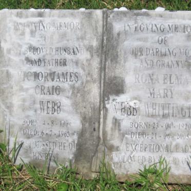WEBB Victor James Craig 1909-1963 &amp; Rona Elma Mary WHITTINGTON 1920-2005