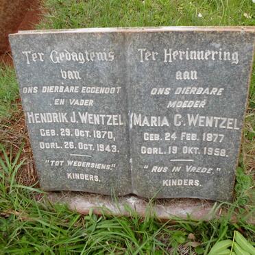 WENTZEL Hendrik J. 1870-1943 &amp; Maria C. 1877-1958