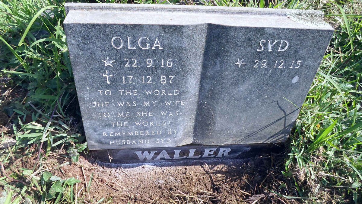 WALLER Syd 1915- &amp; Olga 1916-1987