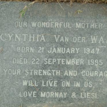 WALT Cynthia, van der 1947-1995