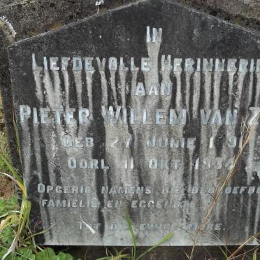 ZYL Pieter Willem, van 1891-1934