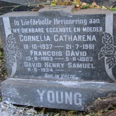 YOUNG David Henry Samuel 1934- &amp; Cornelia Catharena 1937-1981 :: YOUNG Francois David 1963-1983