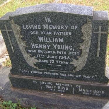 YOUNG William Henry -1945 :: BOYD Matt 1914-1983 :: BOYD Marie 1918-1983