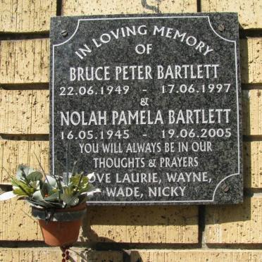 BARTLETT Bruce Peter 1949-1997 &amp; Nolah Pamela 1945-2005