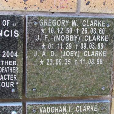 CLARKE J.F. 1929-1988 &amp; J.A.D.  1935-1998 :: CLARKE Gregory W. 1959-1960