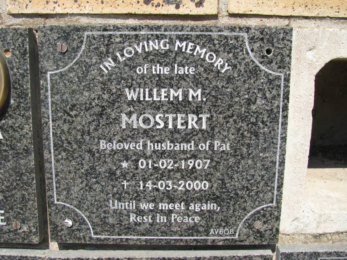 MOSTERT Willem M. 1907-2000