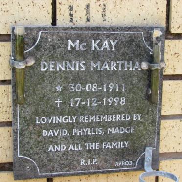 McKAY Dennis Martha 1911-1998