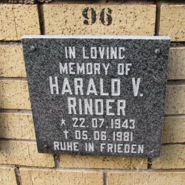 RINDER Harald V. 1943-1981