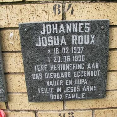 ROUX Johannes Josua 1937-1996