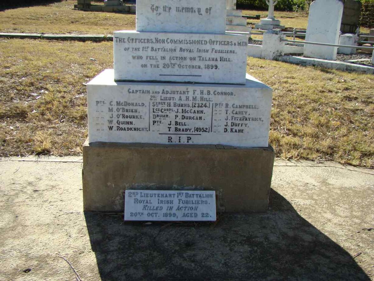 2. List of names - 1st Battalion Royal Irish Fusiliers Memorial - Killed in action at Talana Hill
