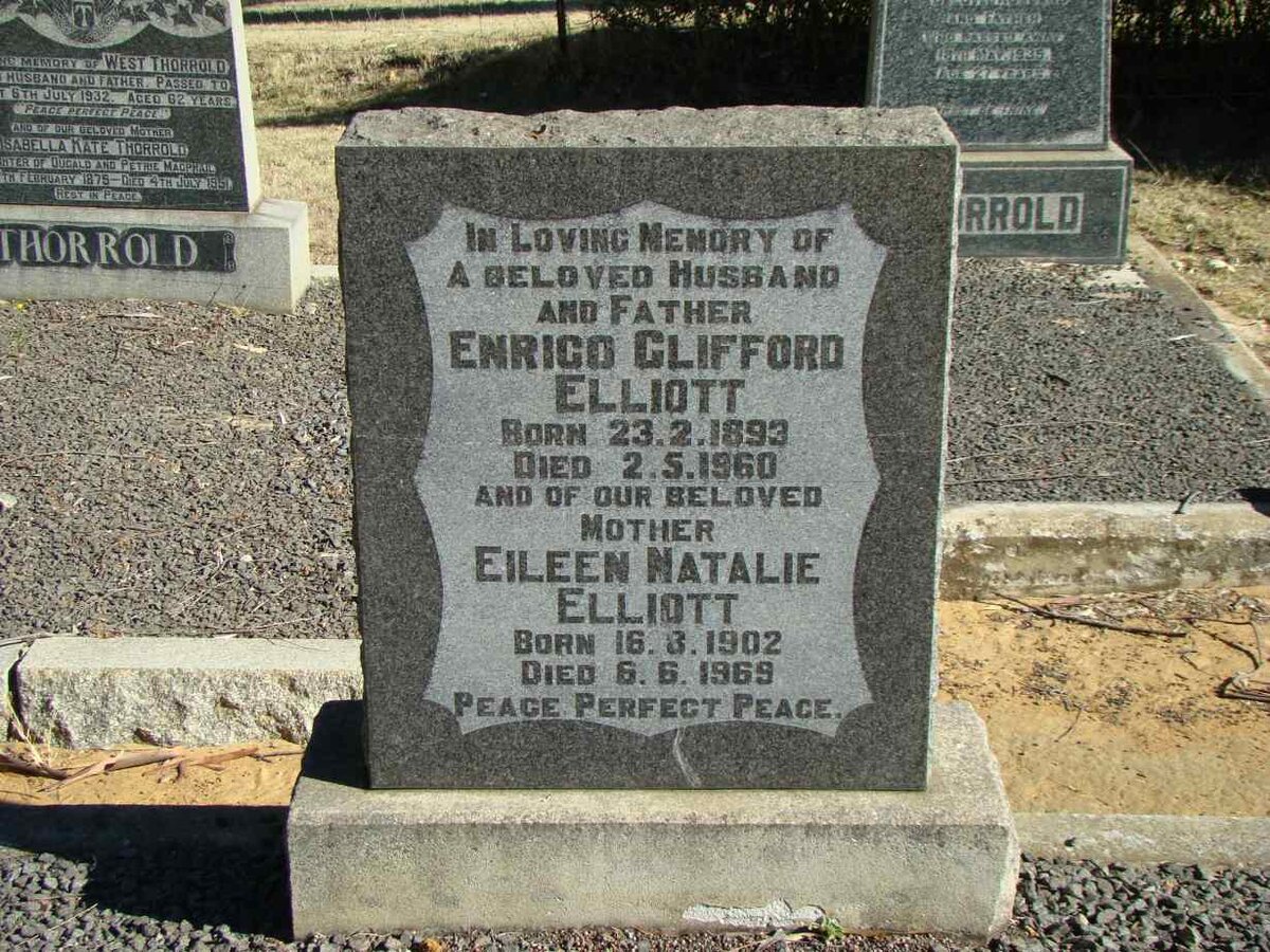 ELLIOTT Enrico Clifford 1893-1960 &amp; Eileen Natalie 1902-1969
