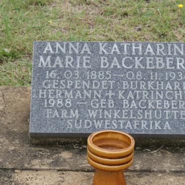 BACKEBERG Anna Katharine 1885-1934