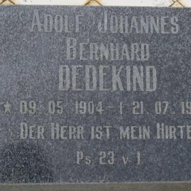 DEDEKIND Adolf Johannes Bernhard 1904-1999