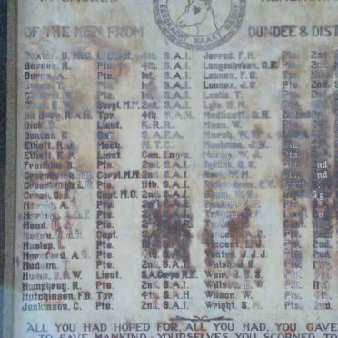 Kwazulu-Natal, DUNDEE, Great War Memorial