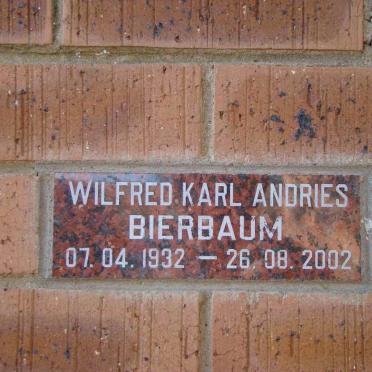 BIERBAUM Wilfred Karl  Andries 1932-2002