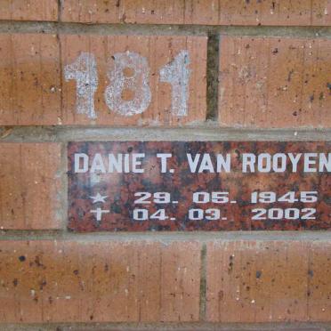 ROOYEN Danie T., van 1945-2002