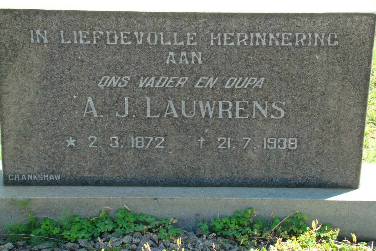 LAUWRENS A.J. 1872-1938