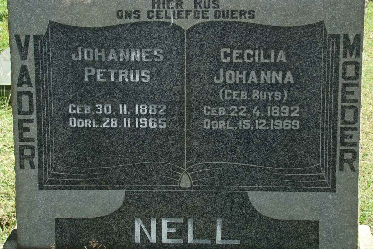 NELL Johannes Petrus 1882-1965 &amp; Cecilia Johanna BUYS 1892-1969