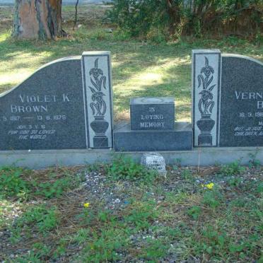 BROWN Vernon V. 1916-1975 &amp; Violet K. 1917-1975