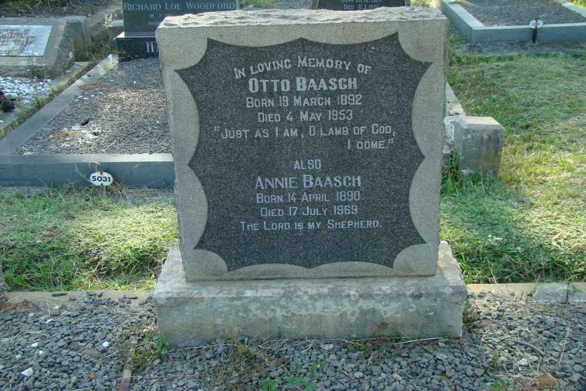 BAASCH Otto 1892-1953 &amp; Annie 1890-1969