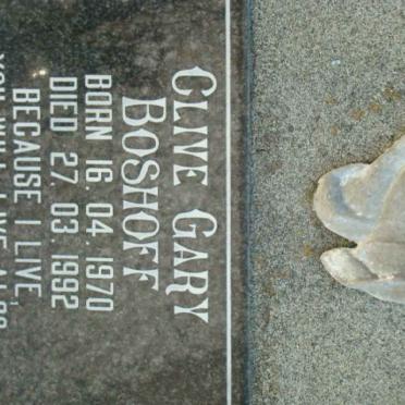 BOSHOFF Clive Gary 1970-1992