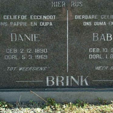 BRINK Danie 1890-1969 &amp; Babes 1898-1992