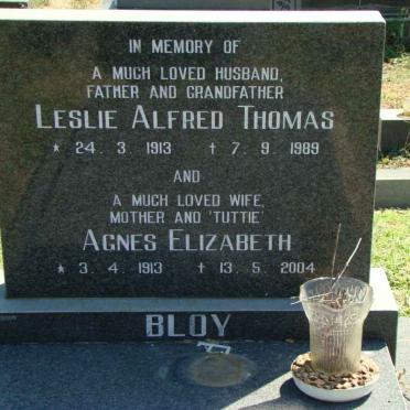 BLOY Leslie Alfred Thomas 1913-1989 Agnes Elizabeth 1913-2004