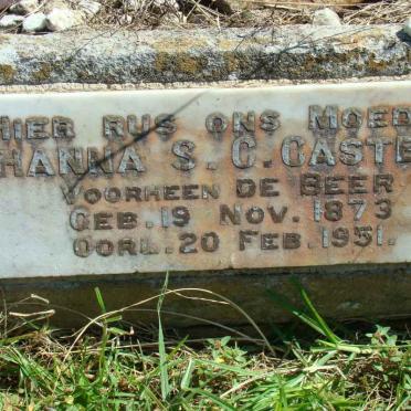 CASTELYN Johanna S.C. nee DE BEER 1873-1951