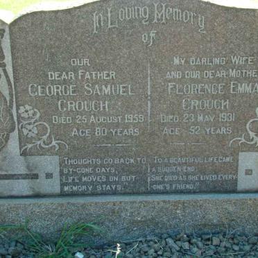 CROUCH George Samuel -1959 &amp; Florence Emma -1931