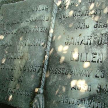 COLLEN Thomas Eastland -1957 &amp; Sarah Jane -1991