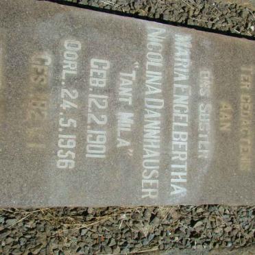 DANNHAUSER Maria Engelbertha Nicolina 1901-1956