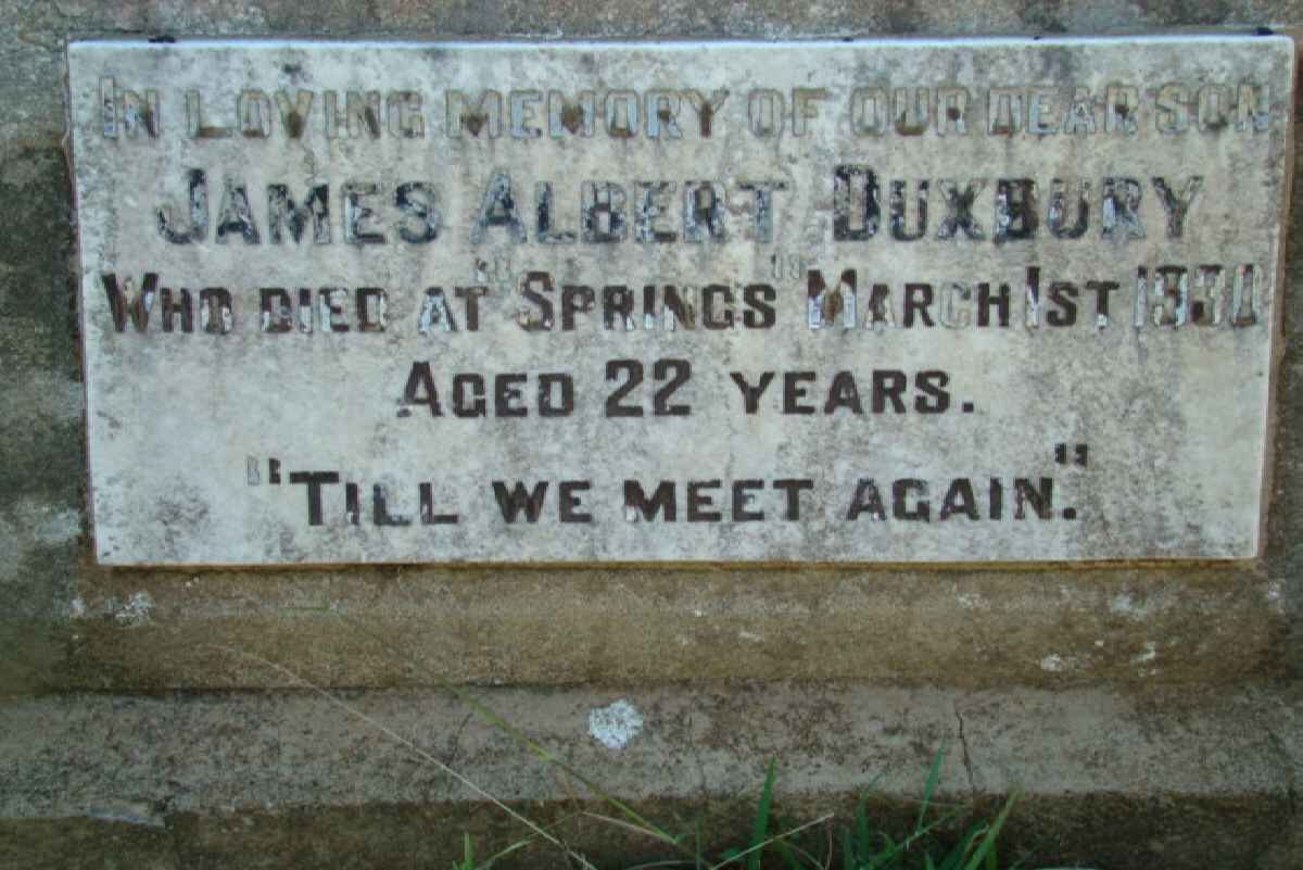 DUXBURY James Albert  -1931