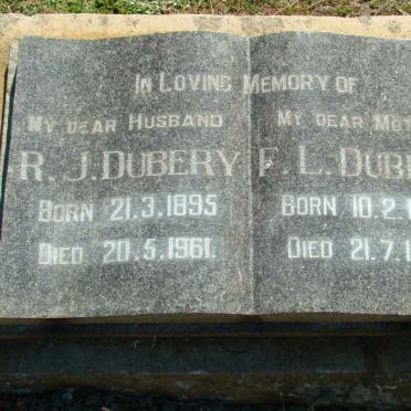 DUBERY R.J. 1895-1961 &amp; F.L. 1894-1963