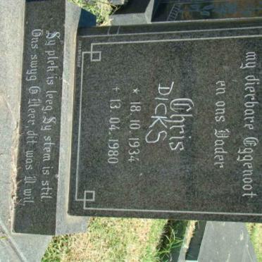 DICKS Chris 1934-1980