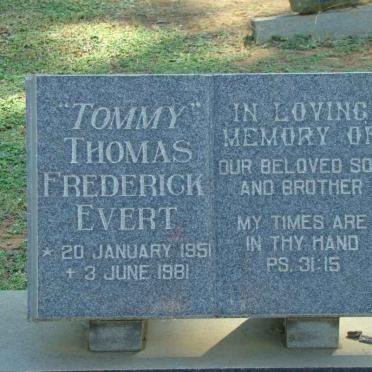 EVERT Thomas Frederick 1951-1981