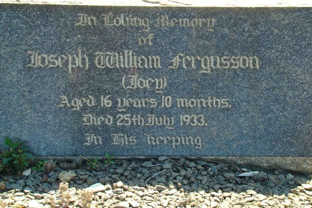 FERGUSSON Joseph William -1933